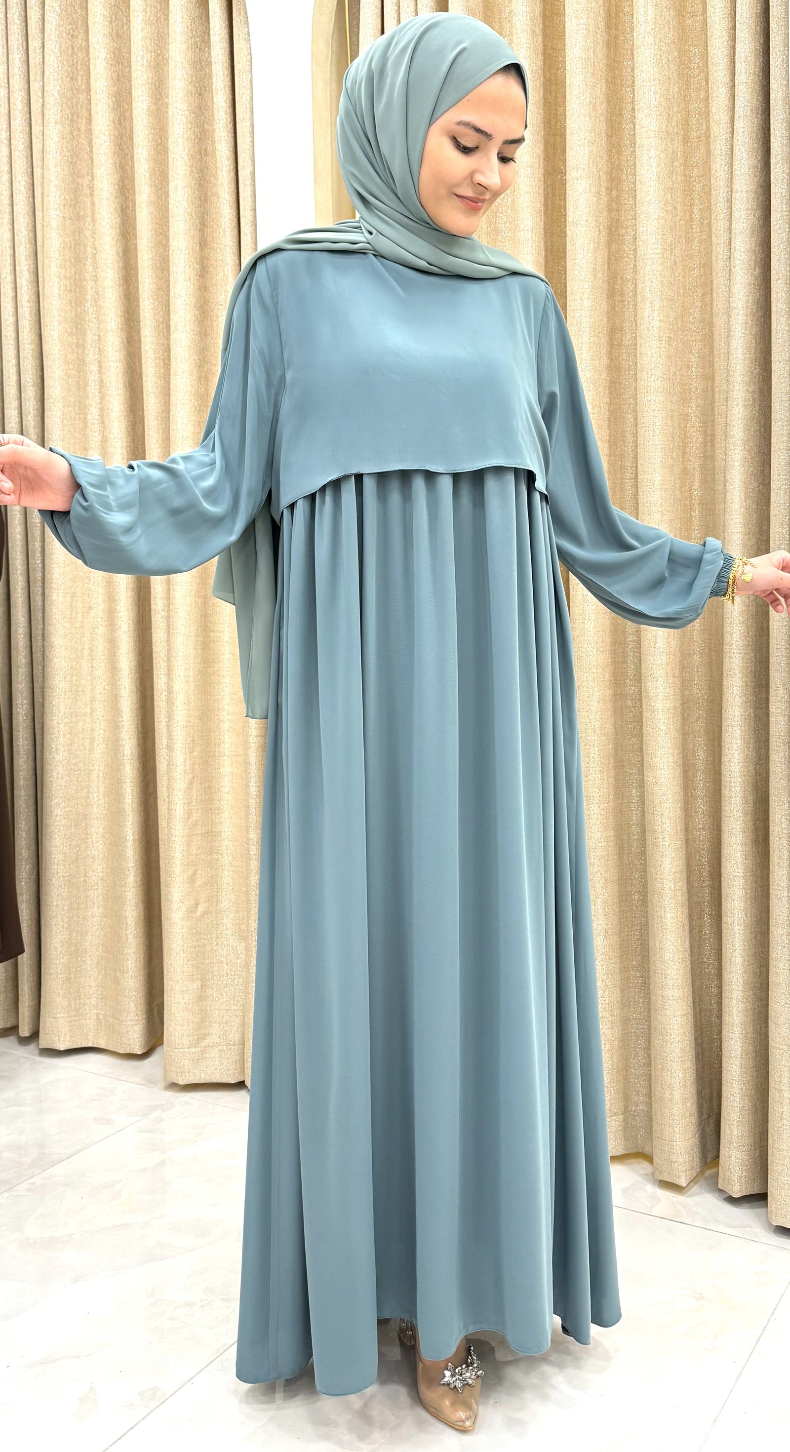 CEREN ELBİSE MİNT YEŞİLİ