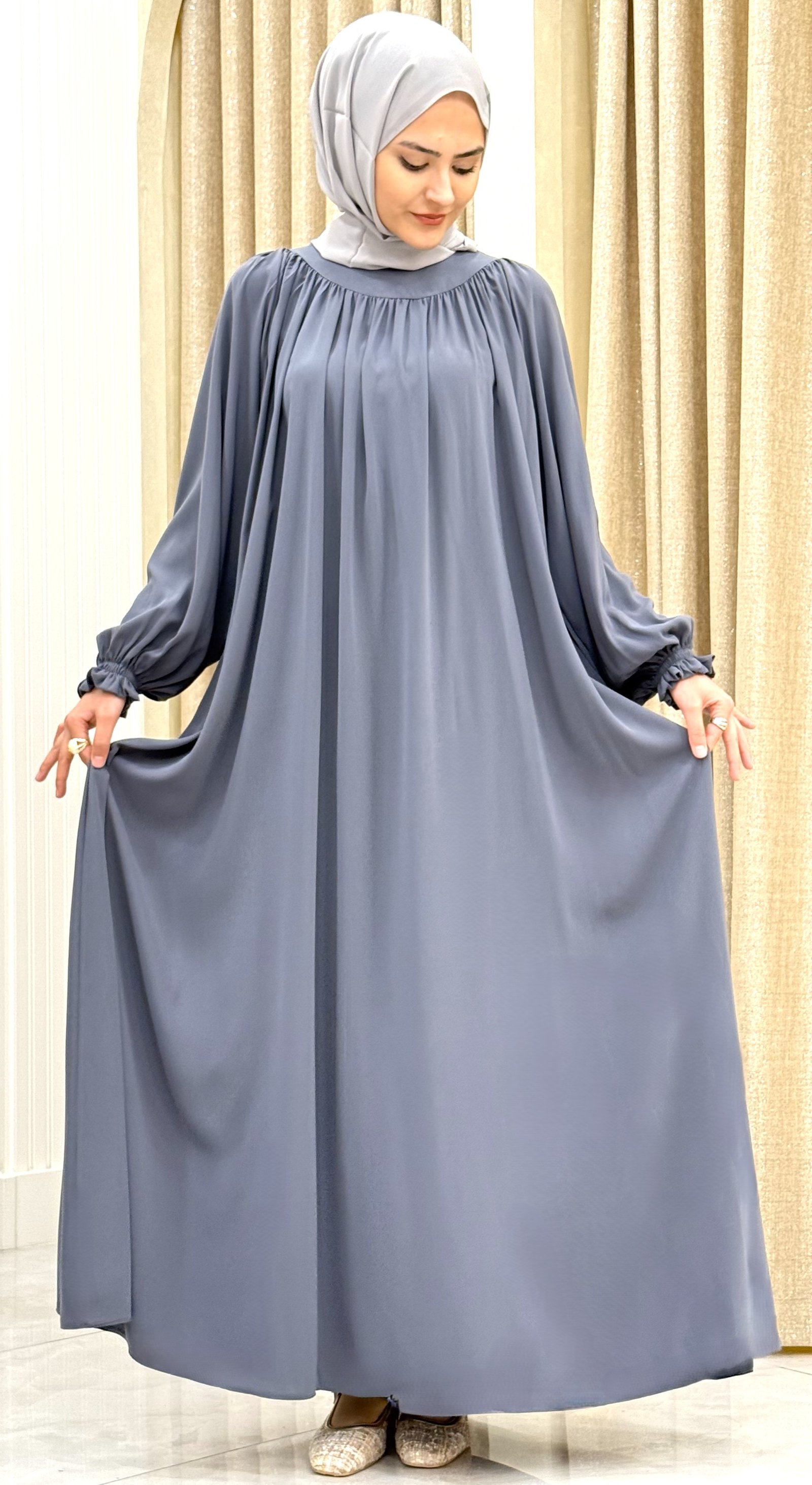 MEDİNE ELBİSE   GRİ