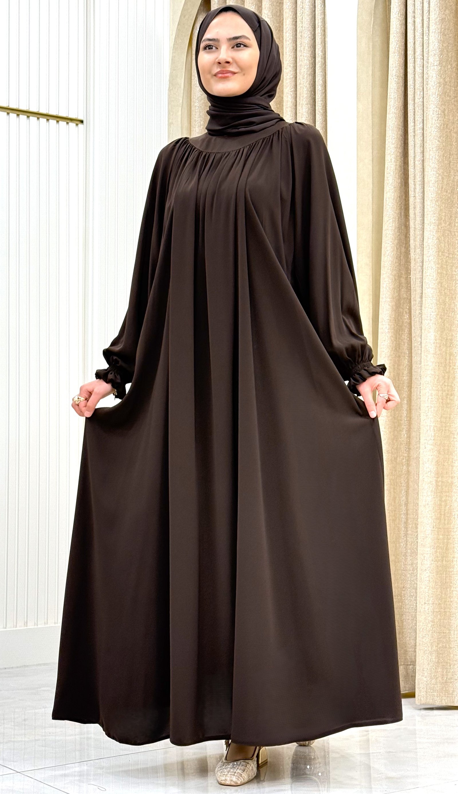 MEDİNE ELBİSE   KAHVERENGİ