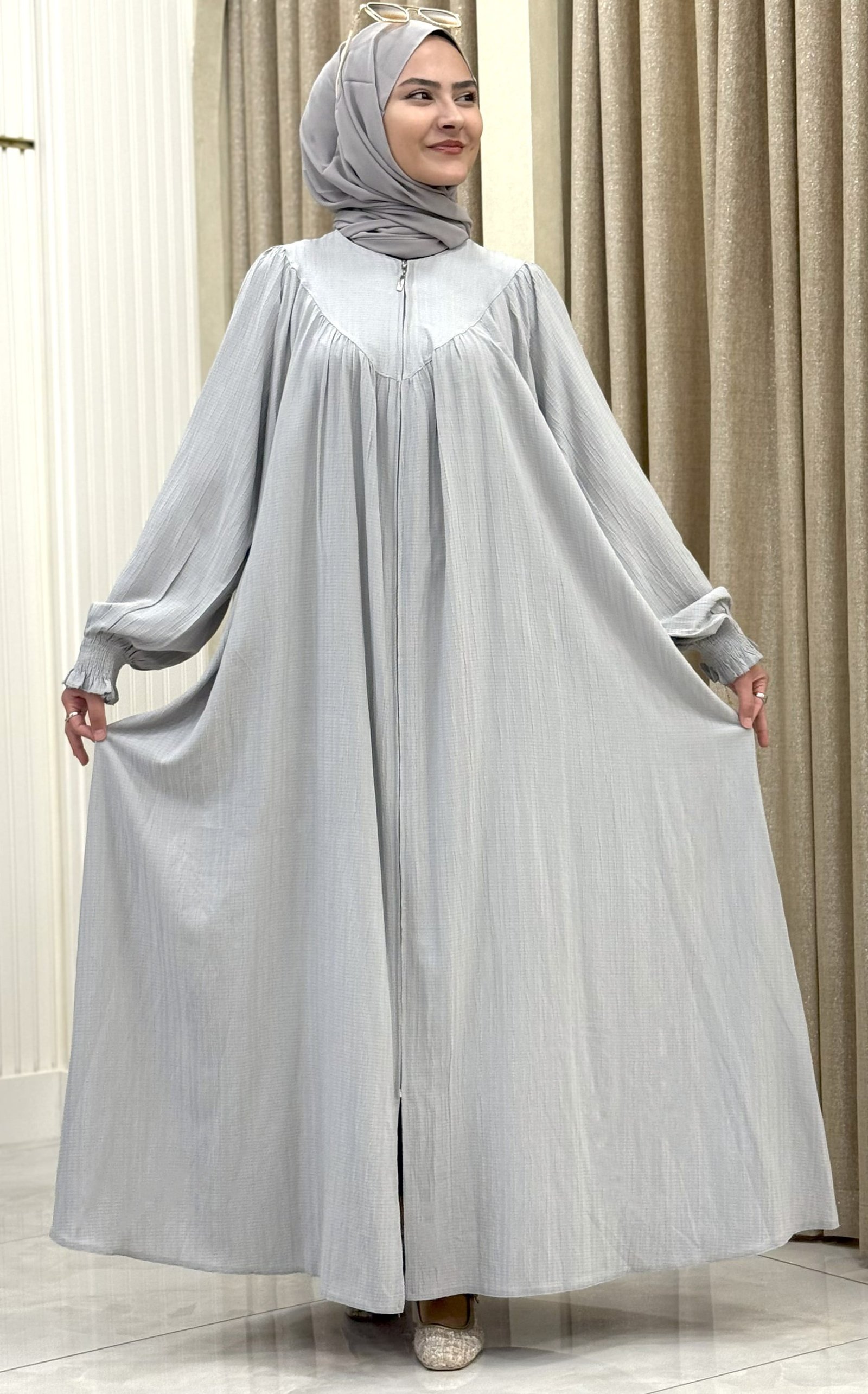 ROBALI PAMUKLU FERACE GRİ