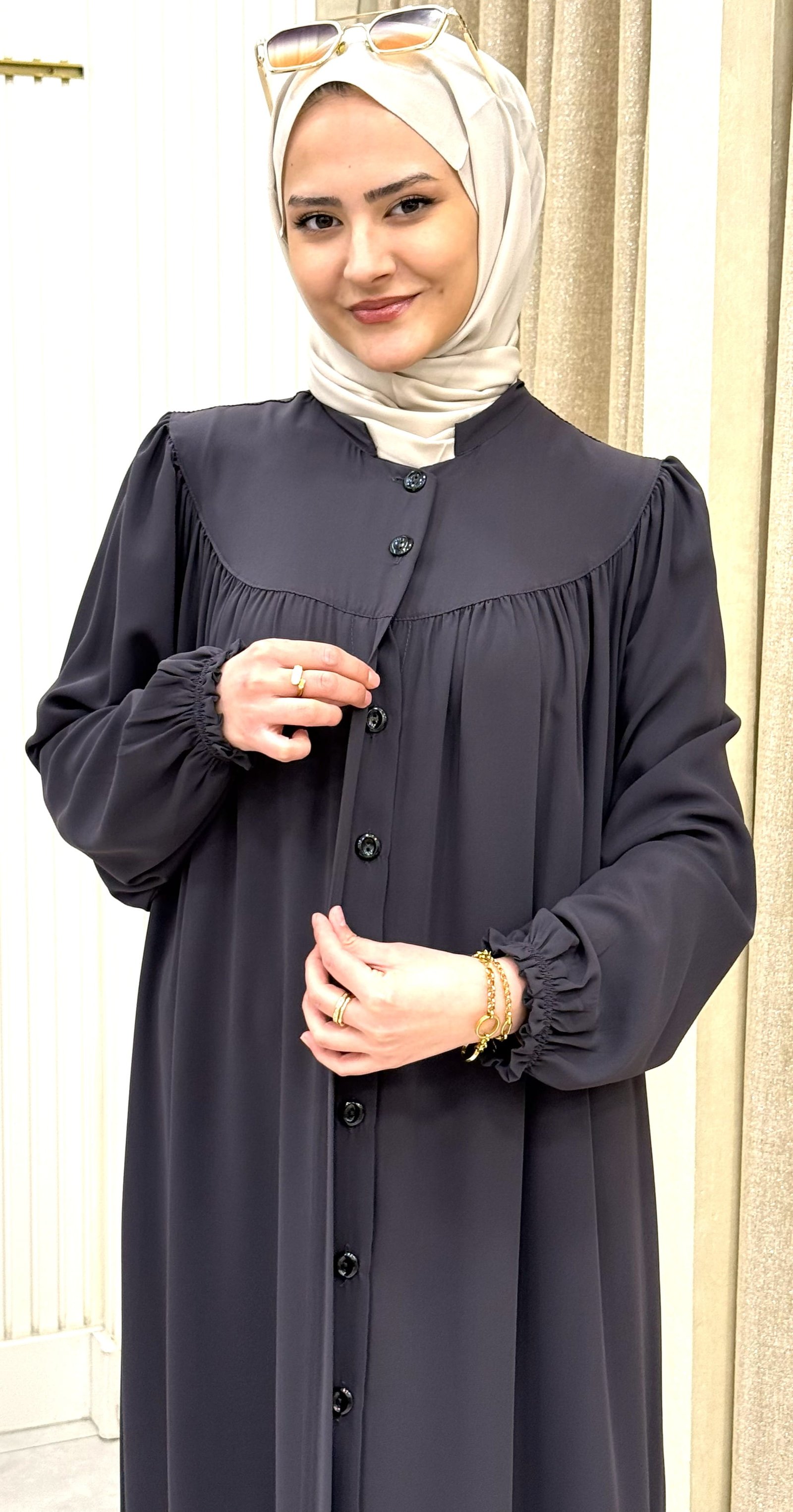 BOYDAN DÜĞMELİ FERACE FÜME